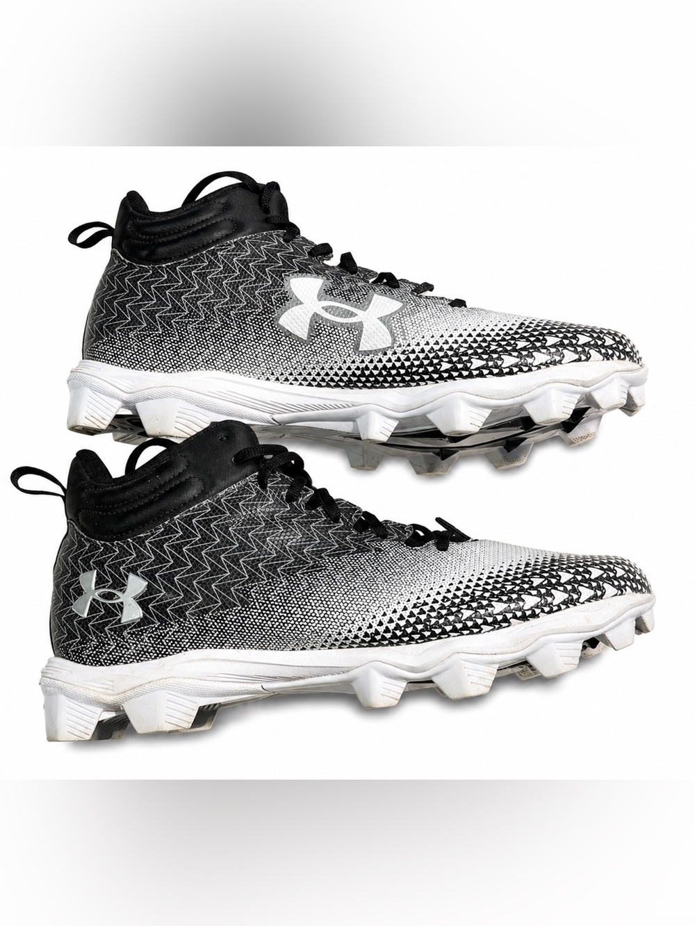 Under Armour Black and White High-Top Athletic Cleats